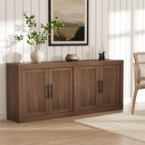 Garvee Sideboard 180 cm mit 4 Türen, Mid-Century Buffetschrank mit 4 Fächern, Holzwerkstoff mit Holzmaserung & Kippsicherung, für Wohnzimmer und Küche