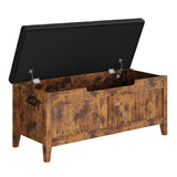 Garvee Aufbewahrungsbank Holztruhe Mit Sicherheits-Scharnieren Gepolsterte Sitzfläche Ergonomische Griffe Für Wohnzimmer Und Schlafzimmer 39,4" Braun - braun