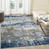 Garvee Teppich Rechteckig 120 x 170 cm, Wasserfest, Farbecht, Für Wohnzimmer, Blau - Blau