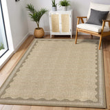 Garvee Waschbare Innenmatte 80 x 150 cm, Rutschfester Teppich Mit Modernem Wellenmuster Für Wohn- und Schlafzimmer, Leinenfarbe, Kurzer Flor
