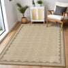 Garvee Waschbare Innenmatte 80 x 150 cm, Rutschfester Teppich Mit Modernem Wellenmuster Für Wohn- und Schlafzimmer, Leinenfarbe, Kurzer Flor