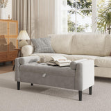 Garvee Ottomane Sitzbank Mit Stauraum, 46,5" Gepolstert, Tufted Design, Stabile Messing-Scharniere, Vielseitig Für Schlafzimmer & Flur, Beige & Grün - grün