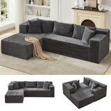 Garvee 106' Modulares Ecksofa Mit L-Form Chaise Corduroy Stoff Ergonomisch Kühlend Wohnzimmer 106 Zoll Beige - 