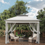Garvee Pop Up Pavillon 335×335 cm, Mit Moskitonetz, Wasserdicht, UV-Schutz, Höhenverstellbar - Grau
