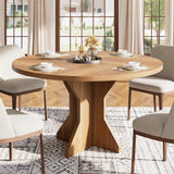 Garvee Esstisch Ø 119 cm, für 4–6 Personen, MDF, Natur, für Küche & Esszimmer - Natur