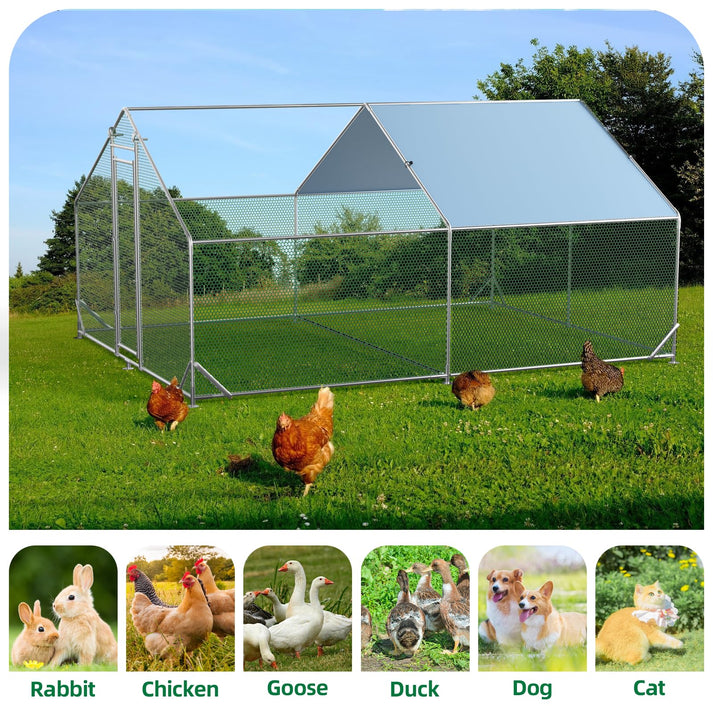 Robuster Hühnerstall aus verstärkten Stahlrohren