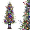 Garvee 125 cm Weihnachtsbaum Künstlich Mit Beleuchtung, 4ft Künstlicher Weihnachten Baum, 150 LED Lichter, PVC, Grün, Für Haus Und Büro