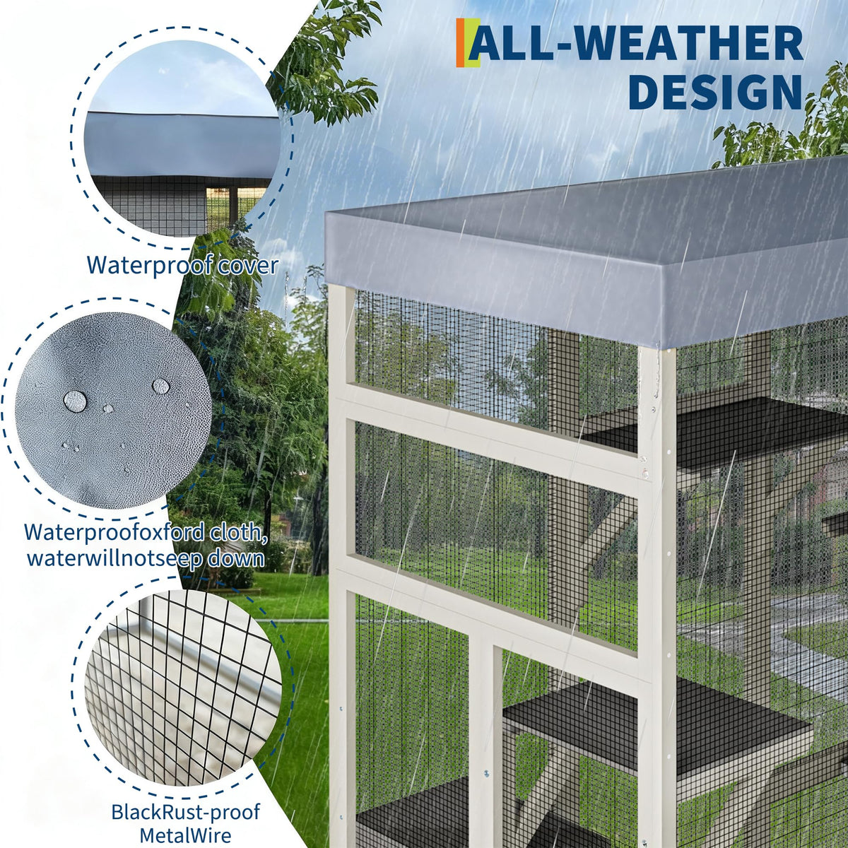 Outdoor Katzenhaus mit wasserdichtem Dach und Fensteranschluss