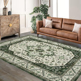 Garvee Vintage Boho Teppich 240x340cm, Rutschfest, Waschbar, Weiches Faux-Cashmere Für Wohnzimmer & Schlafzimmer, Kurzflor, TPR-Gummi, Nicht Fusselnd
