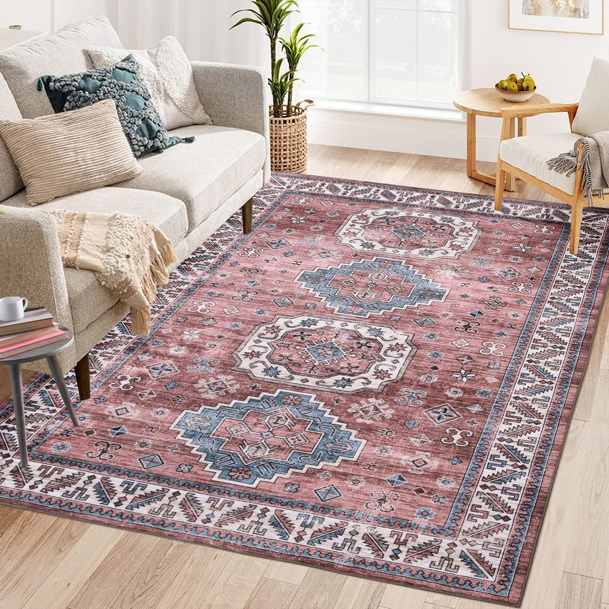 Boho Vintage Teppich Wohnzimmer