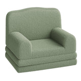 Garvee Kinder Sofa Stuhl Sherpa Wendbar Couch Mit Waschbarem Bezug Krone Design Für Spielzimmer & Kinderzimmer Leicht Komfortabel Klappbar - Grün