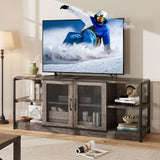 Garvee Farmhouse TV-Ständer Für 65/75 Zoll TVs Mit Mesh-Türen Industrieller Medienkonsole Wohnzimmermöbel Langlebiges Holz