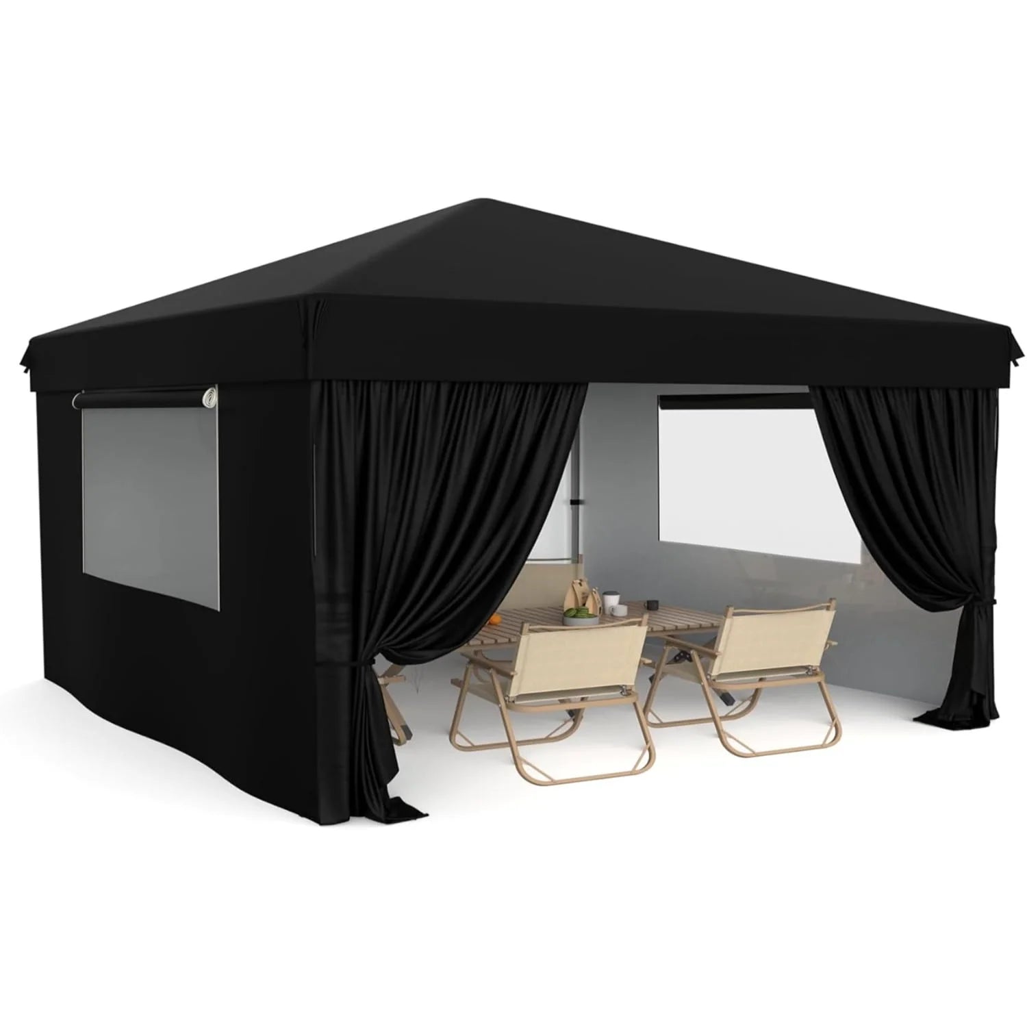 GARVEE Pop-Up Pavillon 3x3 m, Faltpavillon mit 4 Seitenwänden, Wetterfest und Stabil, Ideal für Marktstände, Camping, Garten und Terrasse