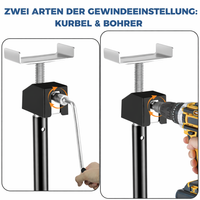 Garvee RV Ausfahrstützen 2er-Set – Höhenverstellbare Stützen (53-87 cm), 5000 lbs Tragkraft pro Stütze, inkl. Drill-Adapter für Reisemobil & Wohnwagen