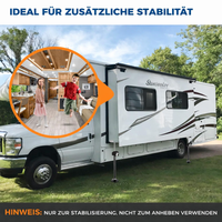 Garvee RV Ausfahrstützen 2er-Set – Höhenverstellbare Stützen (53-87 cm), 5000 lbs Tragkraft pro Stütze, inkl. Drill-Adapter für Reisemobil & Wohnwagen