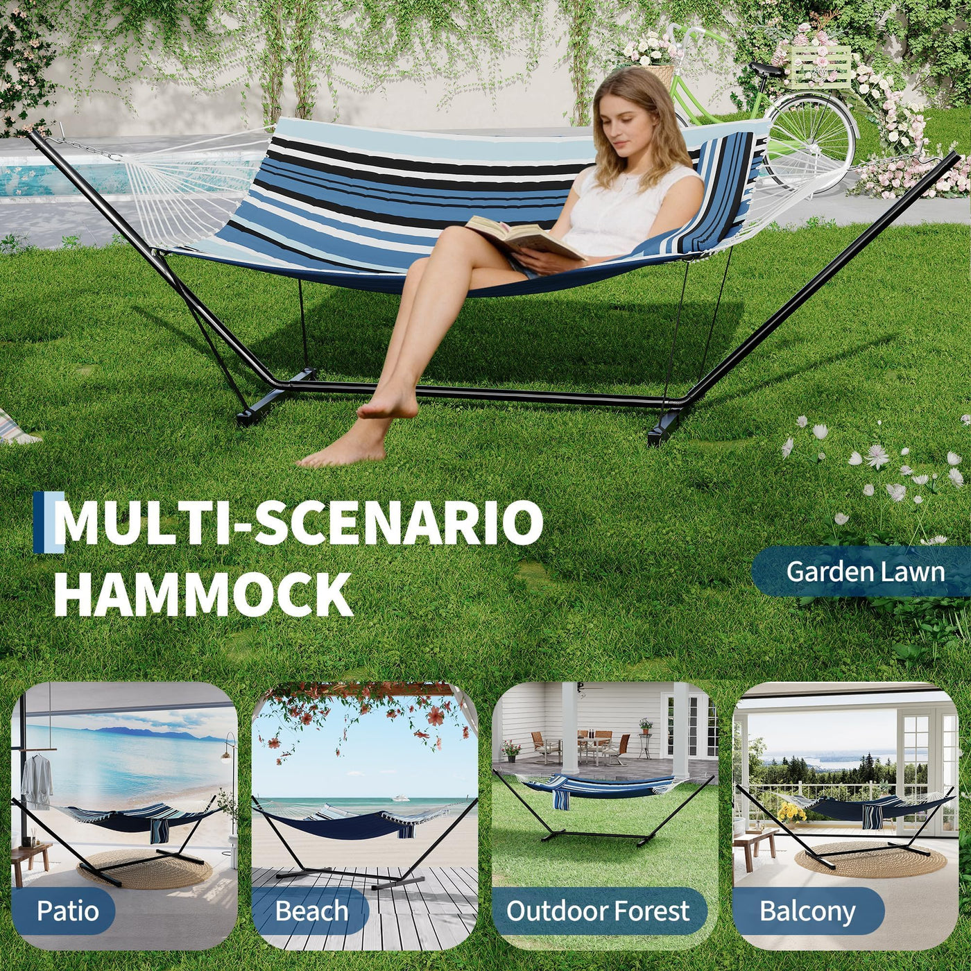 Komfortable Hängematte mit Kissen