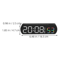 GARVEE Digitale Weckuhr LED Anzeige mit Temperaturanzeige für Schlafzimmer und Büro, Batteriebetrieben, Einstellbare Helligkeit, Sekundenzähler, 16,5 cm