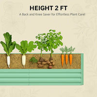 Garvee Galvanisiertes Hochbeet 180 × 90 × 60 cm – Rostfrei, Langlebig, Metall Pflanzkasten für Garten, Grün