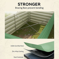 Garvee Metall Hochbeet 180×90×60 cm, verzinkter Stahl, rostfrei & wetterfest, stabiler Pflanzkasten für Gemüsebeet, Blumenbeet & Garten, rechteckig Grün
