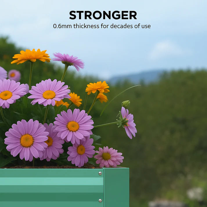 Garvee Galvanisiertes Hochbeet 180 × 90 × 60 cm – Rostfrei, Langlebig, Metall Pflanzkasten für Garten, Grün