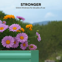 Garvee Metall Hochbeet 180×90×60 cm, verzinkter Stahl, rostfrei & wetterfest, stabiler Pflanzkasten für Gemüsebeet, Blumenbeet & Garten, rechteckig Grün