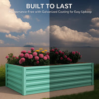 Garvee Metall Hochbeet 240 × 120 × 60 cm – Pulverbeschichtet, Offener Boden, Robust für Gemüseanbau