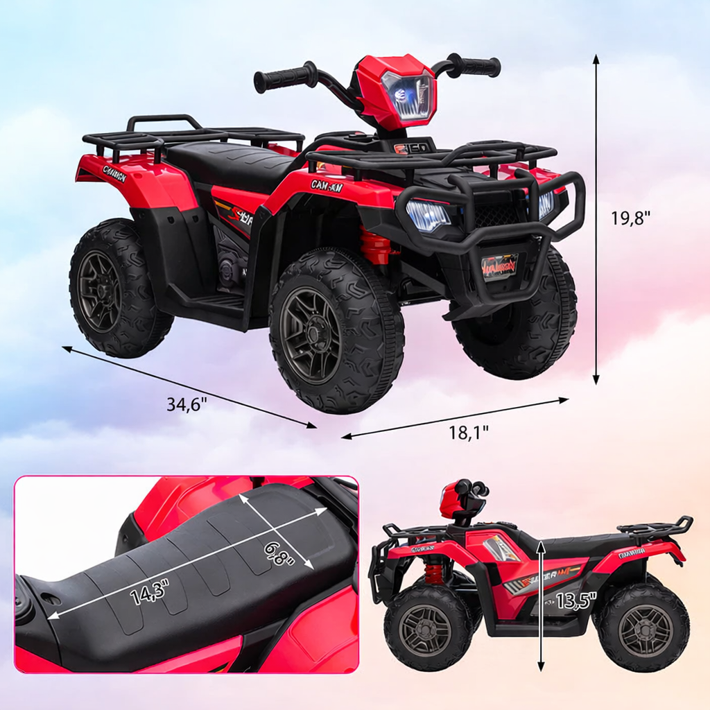 Rotes Kinder Elektro-Quad für Kinder von 3 bis 8 Jahren