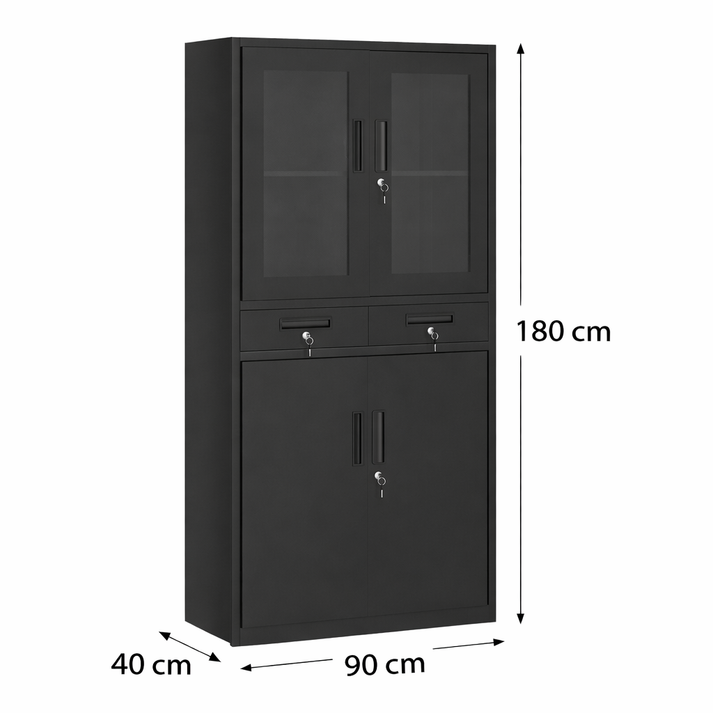 Hoher Metall-Garagenschrank mit schlankem Profil