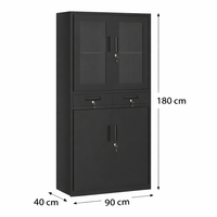 Garvee Metall-Aufbewahrungsschrank 180 cm – Abschließbar, Mit Schubladen, Pulverbeschichteter Stahl