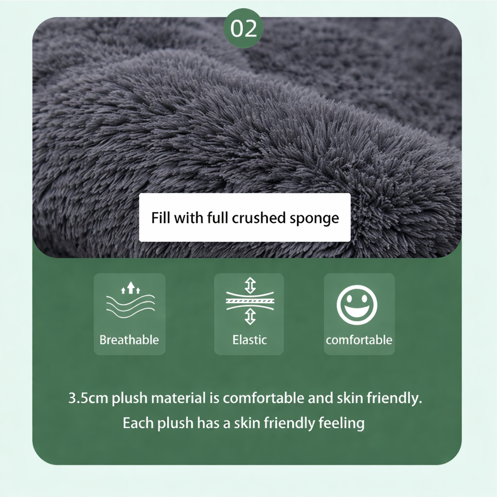 Garvee Hundebett 165 × 100 × 30 cm – Flauschig & Weich aus Kunstkaninchenfell, Waschbar, Warm & Bequem, Dunkelgrau