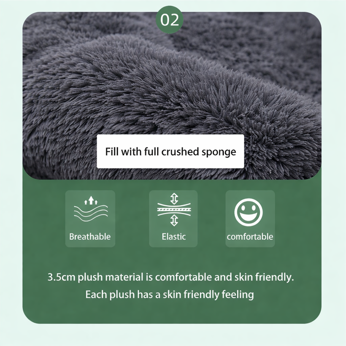 Weicher Premium-Plüsch und orthopädischer 3D-Schaum