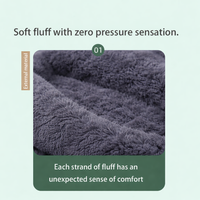 Garvee Hundebett 165 × 100 × 30 cm – Flauschig & Weich aus Kunstkaninchenfell, Waschbar, Warm & Bequem, Dunkelgrau