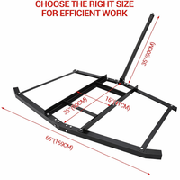 Garvee 66 Zoll Schwere Drag Harrow aus 4,5 mm Q235-Stahl – 2 verstellbare Gewichtsstangen (bis 45 kg / 100 lbs Zusatzlast), universelle Pin-Kupplung für ATV, UTV & Traktor