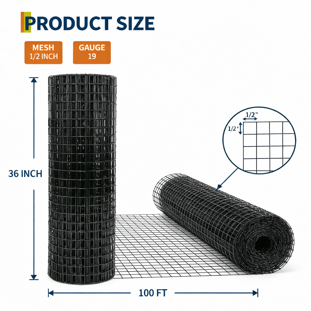 Garvee Drahtgeflecht 0,9×30 m, 1,27 cm Maschen, 19GA Verzinkt, Rostfrei für Garten & Geflügel