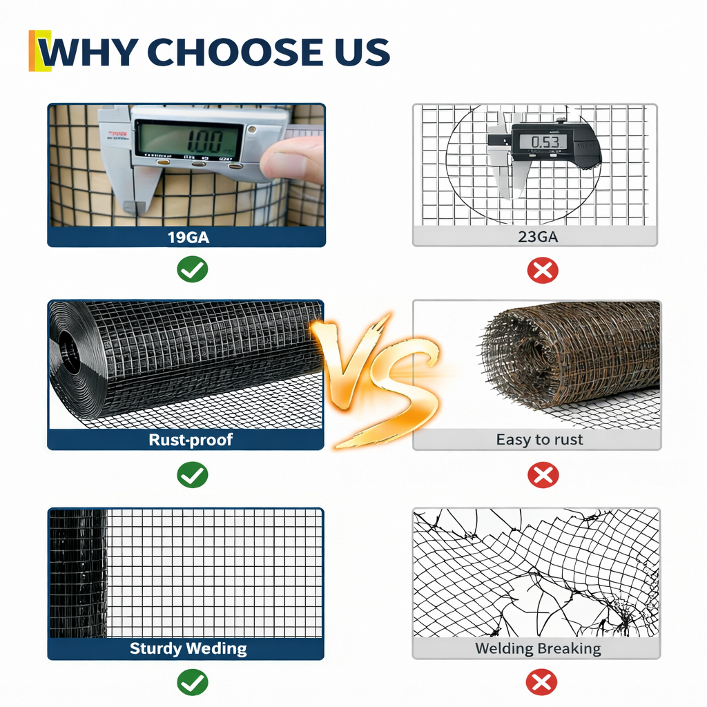 Garvee Drahtgeflecht 0,9×30 m, 1,27 cm Maschen, 19GA Verzinkt, Rostfrei für Garten & Geflügel