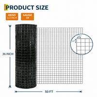 Garvee Drahtgeflecht 0,9×15 m, 1,27 cm Maschen, 19GA Verzinkt, Rostfrei für Garten & Geflügel