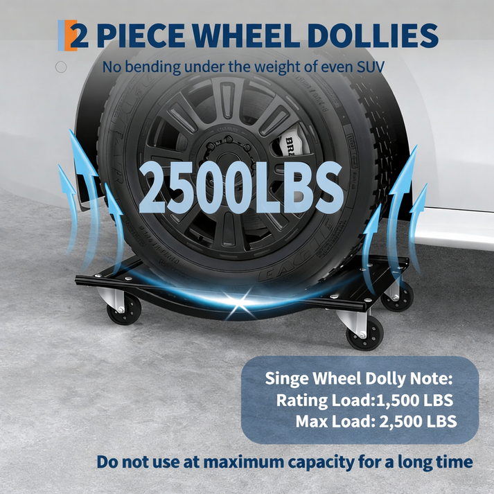 Schwerlast-Fähigkeit von 2.500 lbs pro Dolly