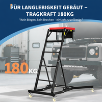 Garvee Schwerlast Auto Creeper Höhenverstellbar, 400 lbs Tragkraft, 125-175 cm Höhe, mit gepolstertem Deck und Lenkrollen  (Schwarz)