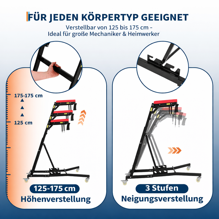 Verstellbare Höhe und Neigung für ergonomisches Arbeiten