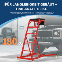 Garvee Schwerlast Auto Creeper Höhenverstellbar, 400 lbs Tragkraft, 125-175 cm Höhe, mit gepolstertem Deck und Lenkrollen (Rot)
