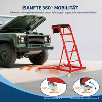 Garvee Schwerlast Auto Creeper Höhenverstellbar, 400 lbs Tragkraft, 125-175 cm Höhe, mit gepolstertem Deck und Lenkrollen (Rot)