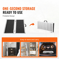 Garvee 91 cm Tragbare Rollstuhlrampe – 800 lbs Tragfähigkeit, faltbare Alu-Schwellenrampe mit Griff & rutschfester Oberfläche