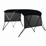 Garvee Bimini Top 3-Bogen, Abnehmbare Seiten, Verstellbar, Marine Canvas, UV-Schutz - Schwarz