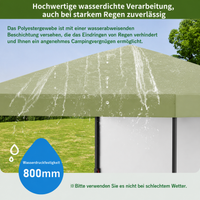 GARVEE 2,5 x 2,5 m Pop-Up Pavillon, Wasserdichtes Gartenpavillon mit UV-Schutz, Höhenverstellbar und Tragetasche, Ideal für Garten, Camping und Outdoor Events, Hellgrün