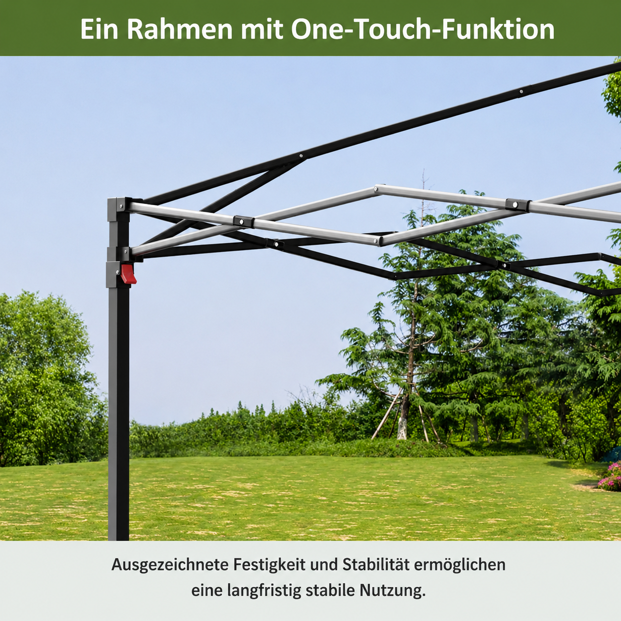GARVEE 2,5 x 2,5 m Pop-Up Pavillon, Wasserdichtes Gartenpavillon mit UV-Schutz, Höhenverstellbar und Tragetasche, Ideal für Garten, Camping und Outdoor Events, Hellgrün
