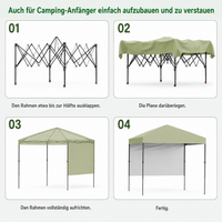 GARVEE 2,5 x 2,5 m Pop-Up Pavillon, Wasserdichtes Gartenpavillon mit UV-Schutz, Höhenverstellbar und Tragetasche, Ideal für Garten, Camping und Outdoor Events, Hellgrün