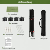 GARVEE 2,2 x 2,2 m Pop-Up Pavillon, Wasserdichtes Gartenpavillon mit UV-Schutz, Höhenverstellbar und Tragetasche, Ideal für Garten, Camping und Outdoor Events, Hellgrün