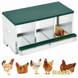 Garvee Hühner Nistkasten Metall 3 Fächer, Rostfrei, Belüftet, Einfache Montage, Für Hühnerstall - Grün