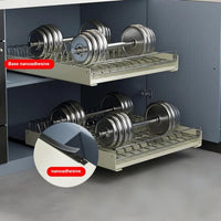 GARVEE Erweiterbar Abtropfgestell Geschirr 42cm Teleskopschublade Edelstahl Für Küche Und Pantry, Silber, Platzsparend
