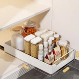 Garvee Ausziehbarer Schrank-Organizer mit Nylon-Kleber, Schwerlast-Schublade für Küche und Bad, Verstellbar, Geräuschlos, mit Stauraum, mit LED, Weiß - Weiß